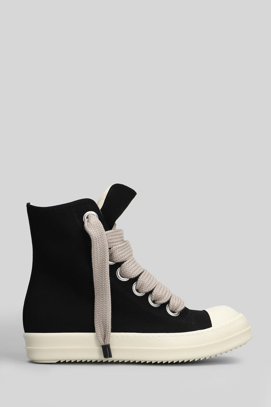 RICK OWENS DRKSHDW SNEAKERS JUMBOLACE IN COTONE NERO
