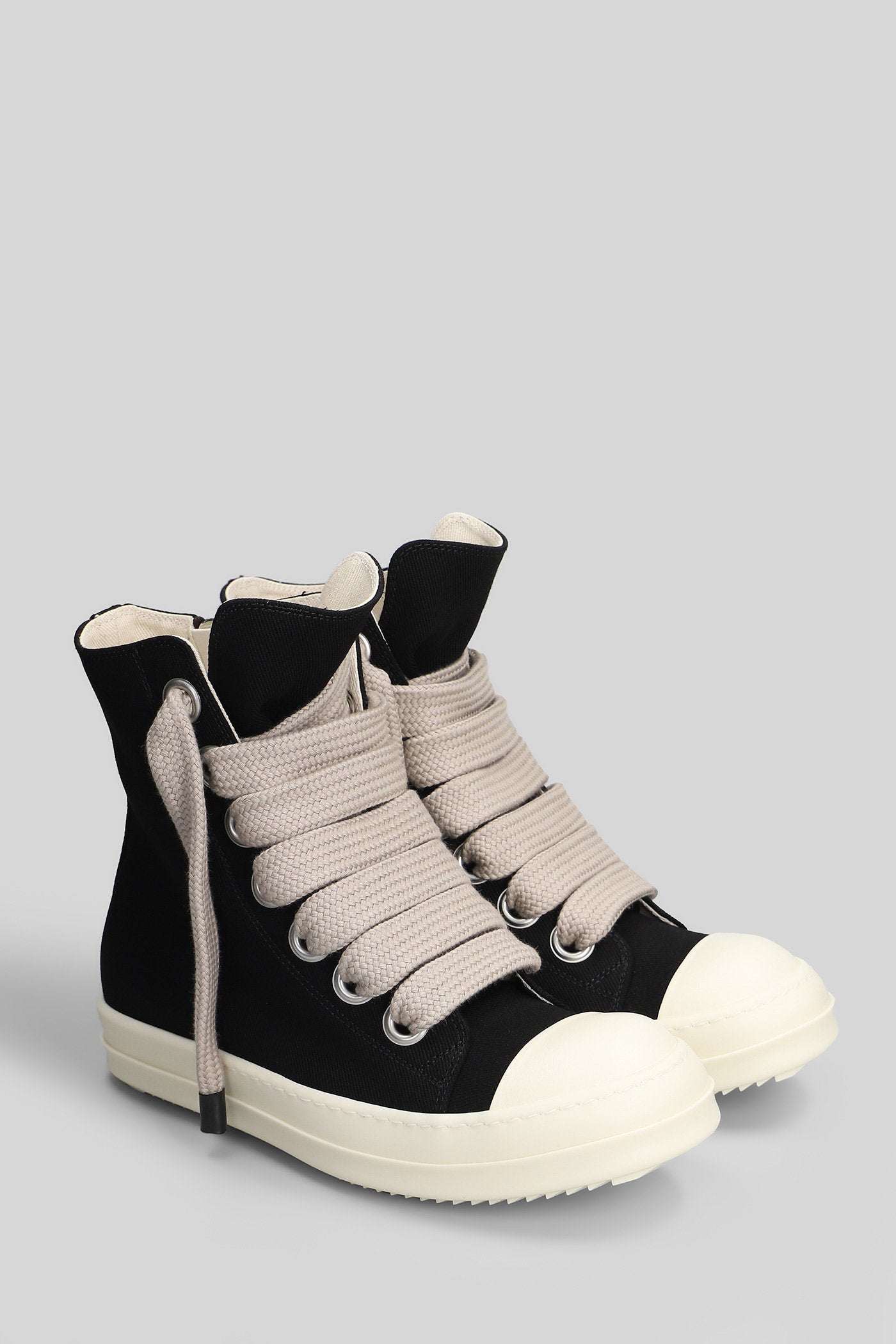 RICK OWENS DRKSHDW SNEAKERS JUMBOLACE IN COTONE NERO