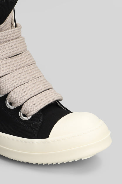 RICK OWENS DRKSHDW SNEAKERS JUMBOLACE IN COTONE NERO