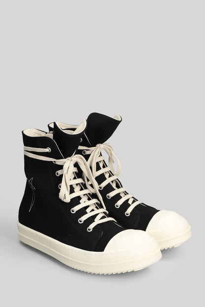 RICK OWENS DRKSHDW SNEAKERS IN COTONE NERO